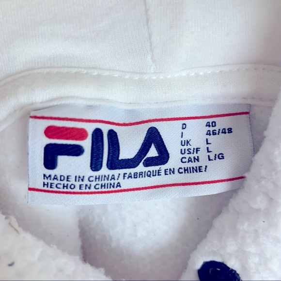 Fila Hoodie. Ultra-soft fleece. White. L - Picture 3 of 6